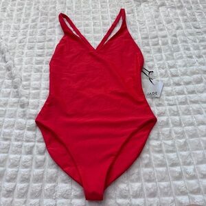 NEW Jade Swim XL Mila One Piece Swimsuit ~ Coral Red Beach Resort Vacation